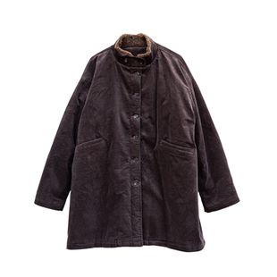 雨文她城廓形灯芯绒美式复古棉服女中长款宽松通勤冬季保暖外套