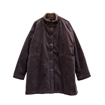 雨文她城复古立领灯芯绒棉服女