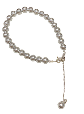 天鹅灰施家珍珠手链女轻奢高级感