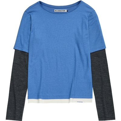 NO DIRECTION+ 混纺慵懒时髦假两件针织打底衫N534012321B