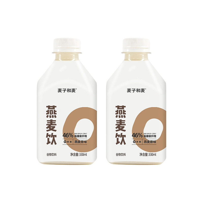 麦子和麦燕麦饮原味谷物植物蛋白0乳糖低糖早餐330ml*12瓶