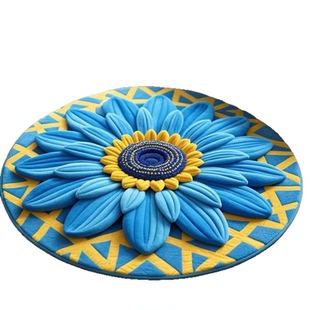 3D立体孔雀水晶绒地垫吊篮垫家用装饰客厅茶几装饰防滑玄关脚垫