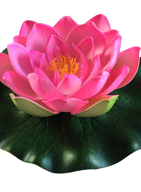 水景睡莲荷花塑料荷叶造景景观鱼缸水族箱装饰品假山流水喷泉摆件