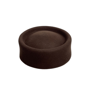 三环路复古羊毛无檐礼帽纯色时尚药盒帽高级洋气显脸小百搭画家帽