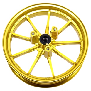 电动车10 12寸九爪轮毂猴子小龟小牛电摩改装铝合金前轮轮圈碟刹