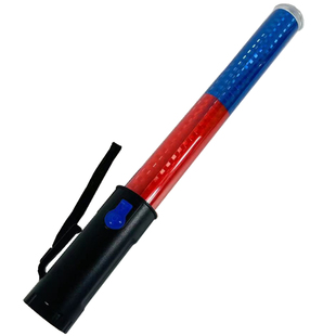 交通指挥棒LED充电池多功能警示发光带口哨爆闪手持蜂鸣巡逻夜光