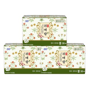 贵艾朗LG韩国进口原贵爱娘卫生巾姨妈巾加长护垫17.5cm38P*3包