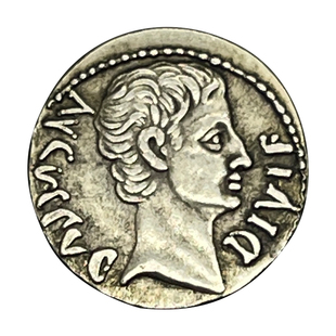 罗马皇帝奥古斯都硬币第纳尔银币项链屋大维人像古币吊坠欧美饰品