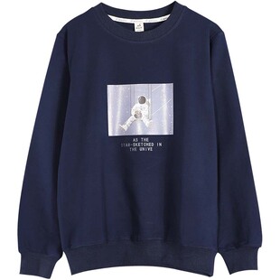 胖男童卫衣圈棉薄款春秋款宽松中大童男装春装13至15岁12男孩帅气