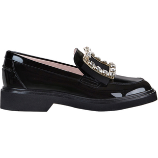 【礼物】Roger Vivier/RV女鞋Viv Rangers饰扣漆皮乐福鞋