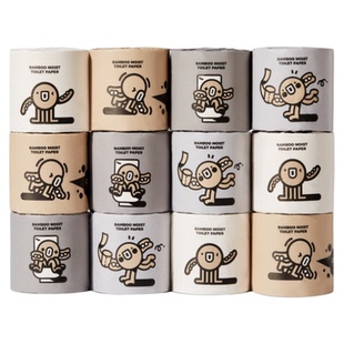 彗竹生活原生竹浆卷纸140g12卷4层加厚卫生厕纸整箱家庭装手纸