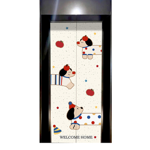 波点小狗电梯门贴纸入户门装饰贴画家用电梯贴一梯一户高级感门贴