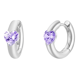 G XIAOXIAO 新年礼物 时尚气质高级百搭紫色爱心圈圈耳环 NH248
