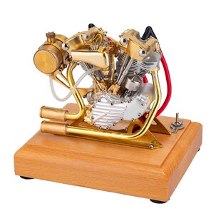 哈雷摩托车发动机可发动模型不锈钢金属迷你微型引擎燃油启动玩具