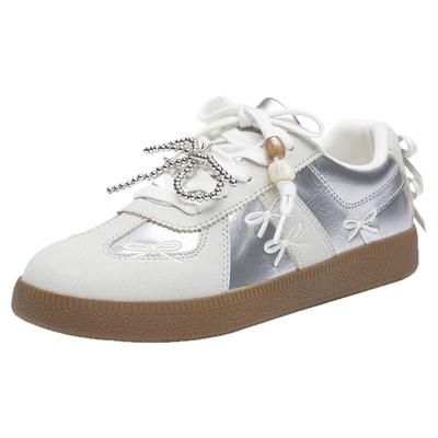 大东官方正品银色平底软底德训鞋