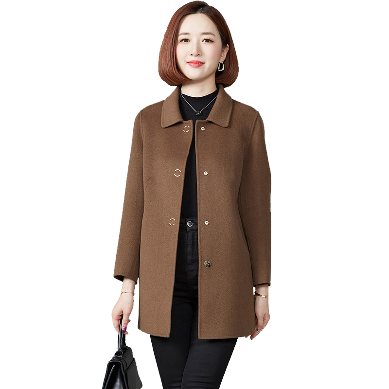 卡若维娅双面呢子简约毛呢外套女