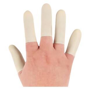 手指套橡胶耐磨防滑切口无尘乳胶工业护指农业可触屏一次性泰华牌