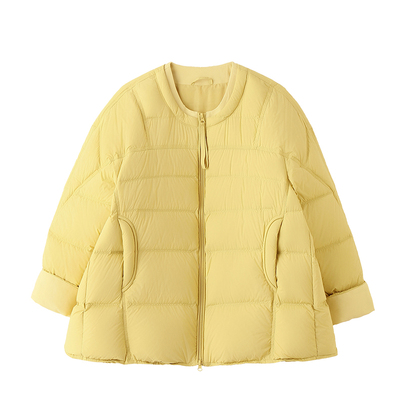 90白鸭绒女中长款保暖排骨羽绒服