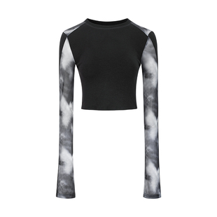 无以幻象 x 陈太太CHENTAITAI   拼接印花长袖T恤