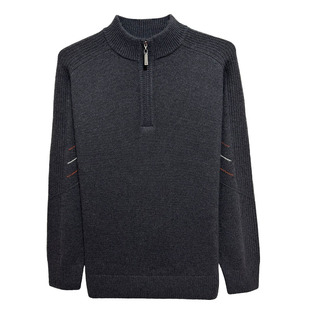 羊绒衫男100纯羊绒高端上衣高级感毛衣男款冬季加厚拉链领羊毛衫