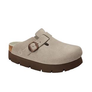 【张元英同款】FOSA勃肯鞋女款软木鞋牛皮真皮吐司增高厚底半拖鞋