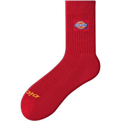 Dickies本命年红袜男女中筒袜子