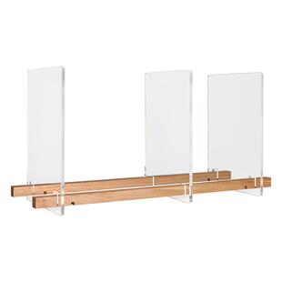 创意移动书架实木立架书夹桌面书本收纳置物架亚克力分隔板放书夹