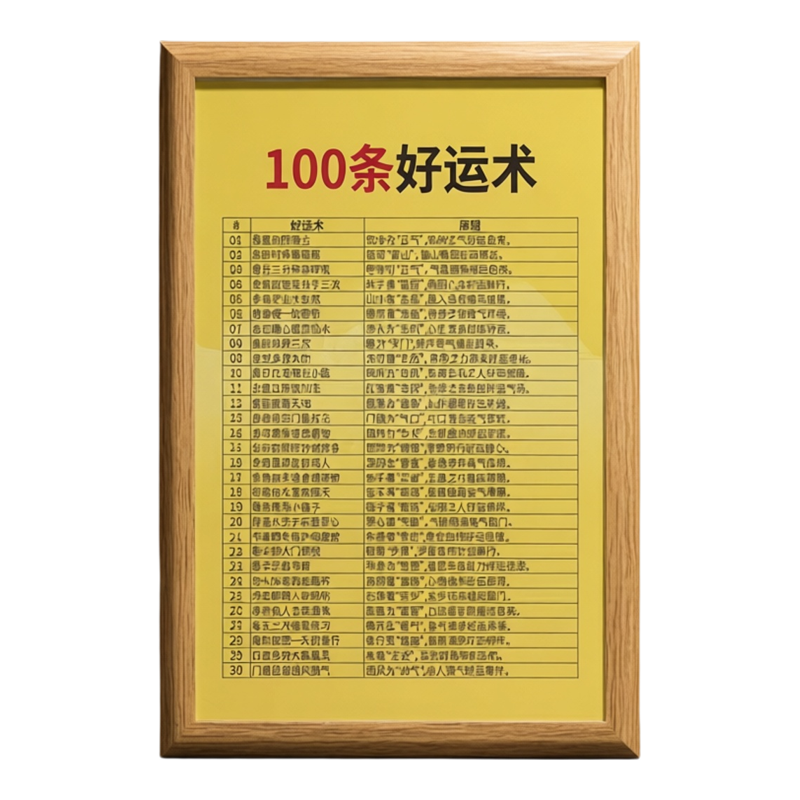 100条幸运好运术旺自己相框摆台