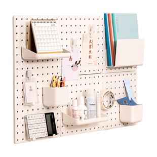 得力洞洞板宿舍收纳置物架家用厨房浴室墙上收纳板壁挂入户隔板