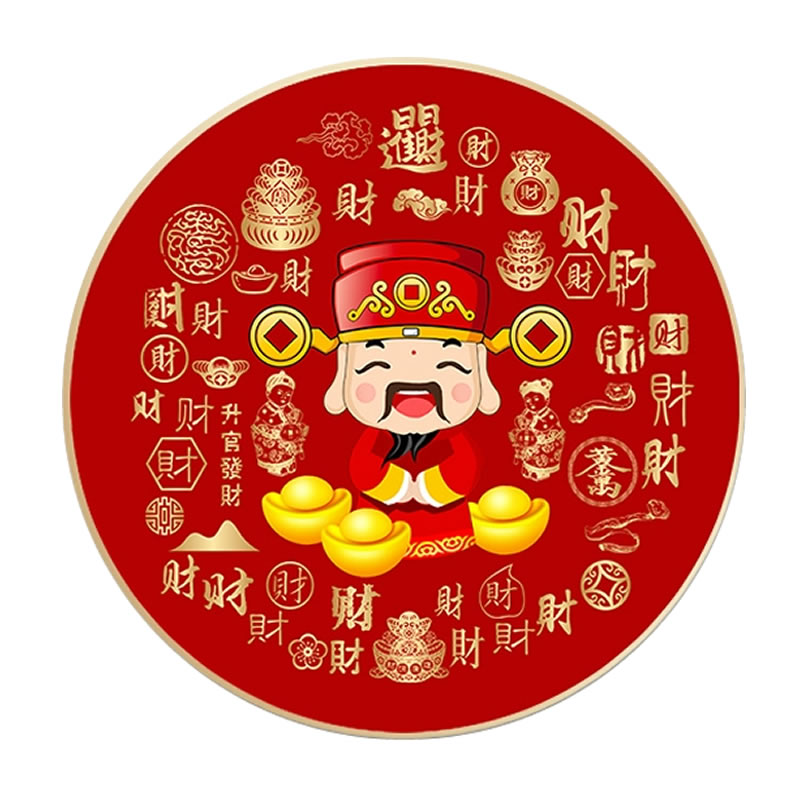 圆形财神爷钻石画招财送人客厅