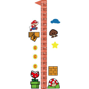儿童身高尺测量不伤墙马里奥贴纸宝亚克力3d立体房间布置装饰遮丑