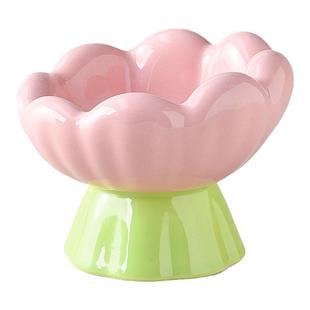 玛特利高颜值陶瓷宠物碗郁金香高脚碗水碗粮碗猫碗大口径易清洗