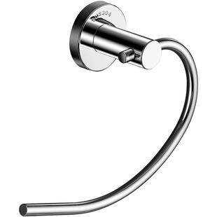 304不锈钢毛巾环免打孔创意其轻奢风卫生间浴室壁挂毛巾架置物架