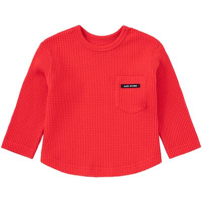 JUZI STORE童装春秋季纯棉T恤厚度华夫格上装套头衫男女童1933007