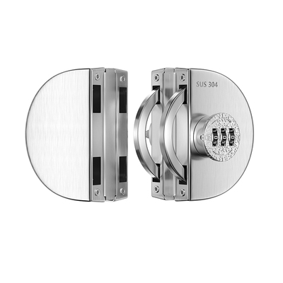 斐扬不锈钢玻璃门密码锁免开孔