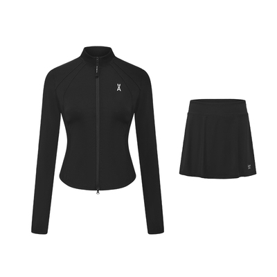 安欧兔【冰皮超模防晒套装】玻尿酸长袖透气凉感立领运动上衣