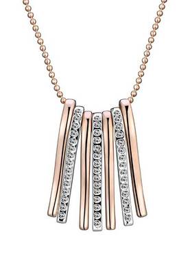 伊泰莲娜合金金银两色线条吊坠