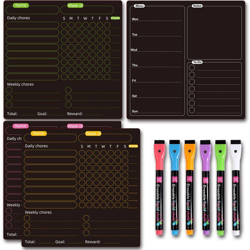 黑色日历可擦写月周计划表冰箱贴擦白板贴软黑板磁铁干磁性留言板