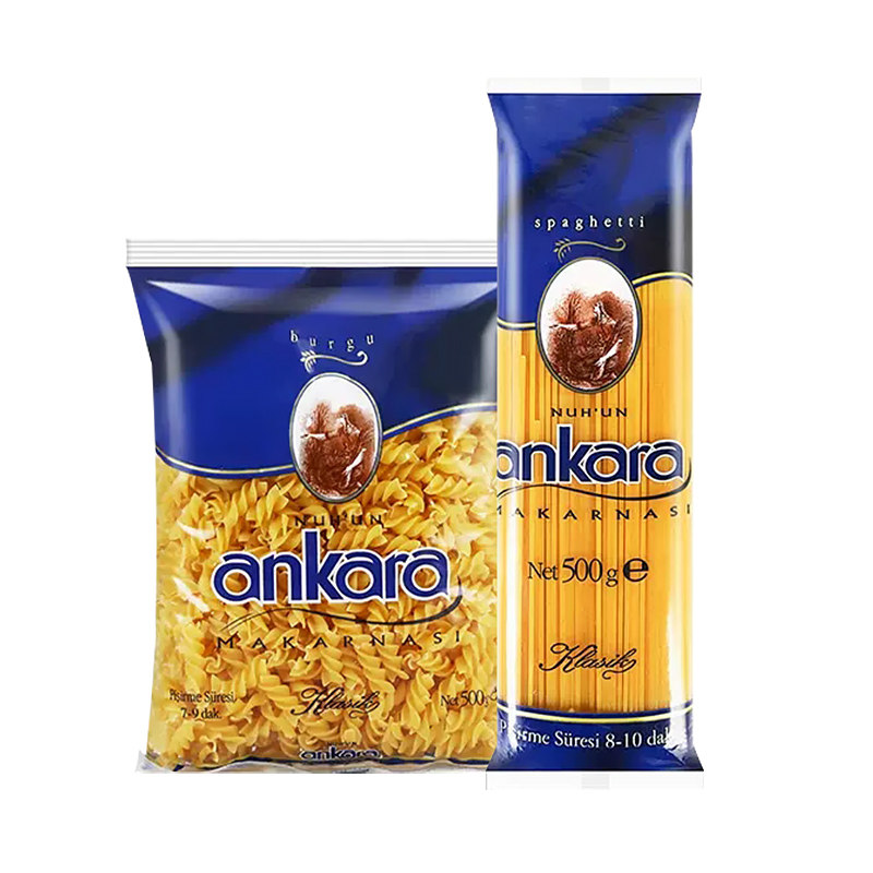 进口安卡拉意大利面家用直条螺旋通心粉速食面条意爱吃