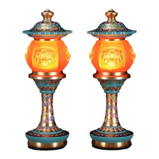 新款如意神灯珐琅充电神社灯佛前供灯敬佛灯莲花灯财神灯旺财供灯