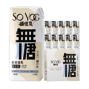 颂优乳无糖豆乳原味200ml*10瓶营养早餐奶