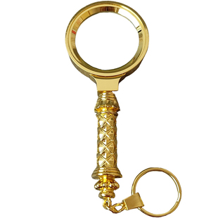 手持放大镜老人阅读高清10倍儿童看书学生专用便携式钥匙扣玻璃小