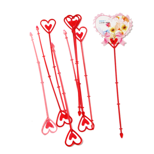 桃心插鲜花包装材料节日生日祝福贺卡固定塑料插杆心形花插卡片插