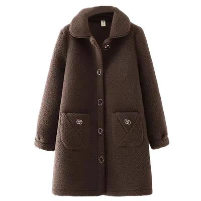 无品牌中长款加绒加厚大口袋