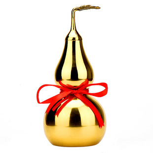 聚贤阁铜葫芦吉祥结挂件门对门摆件开盖空心五帝钱小号挂件