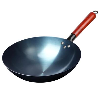 (无涂层不粘锅!!!)铁锅家用炒锅