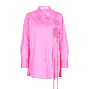 婉甸2025年秋季新品霞光粉玫瑰花衬衣上衣长袖衬衫1243S01DZA