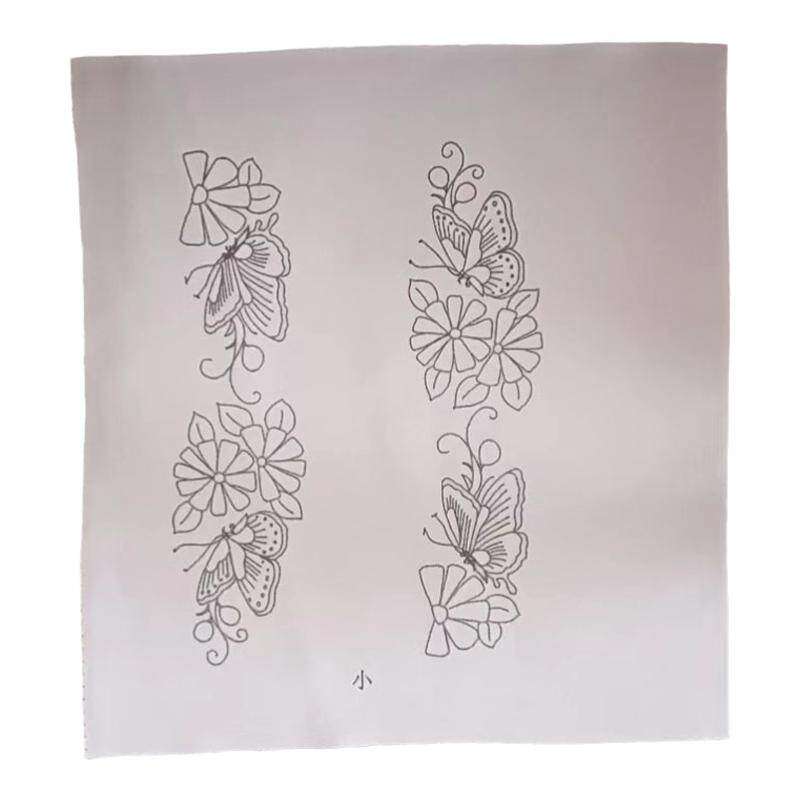 【1斜纹布】白色手工绣花鞋垫印花布面子画好布片刺绣材料自己绣