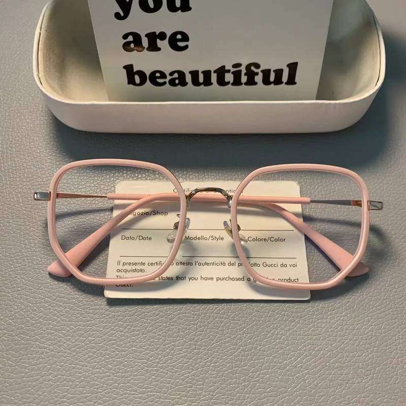 小红书款樱花粉韩版显瘦素颜镜框防蓝光平光镜女可配度数近视眼睛