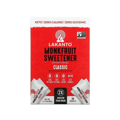 香港直发lakanto罗汉果甜味剂含赤藓糖醇生酮友好零热量零血糖90g